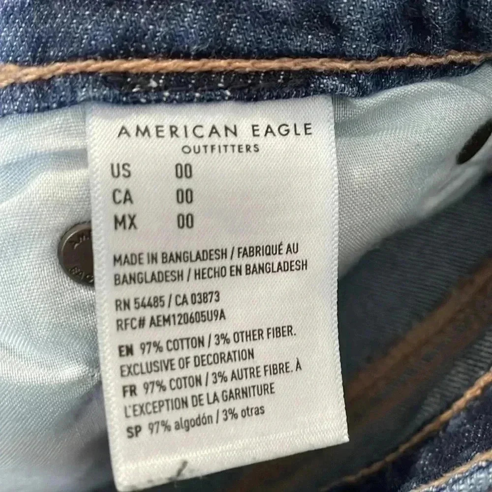 American Eagle jean shorts Tom Girl size 00 - Picture 4 of 5